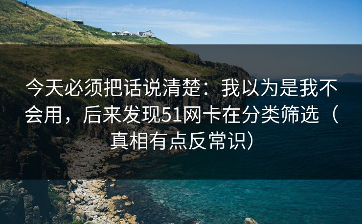 今天必须把话说清楚：我以为是我不会用，后来发现51网卡在分类筛选（真相有点反常识）